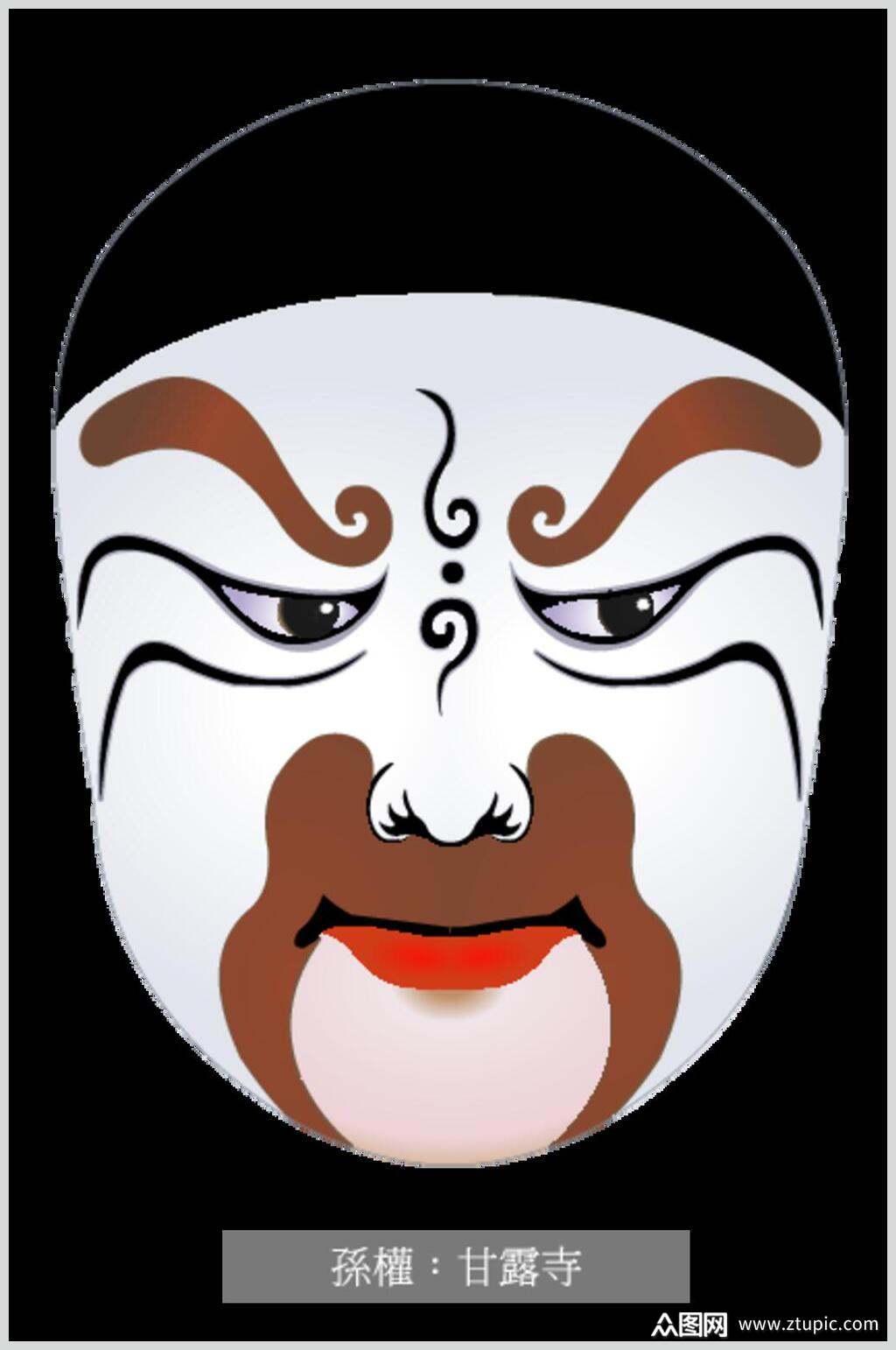 创意甘露寺京剧脸谱人物矢量素材