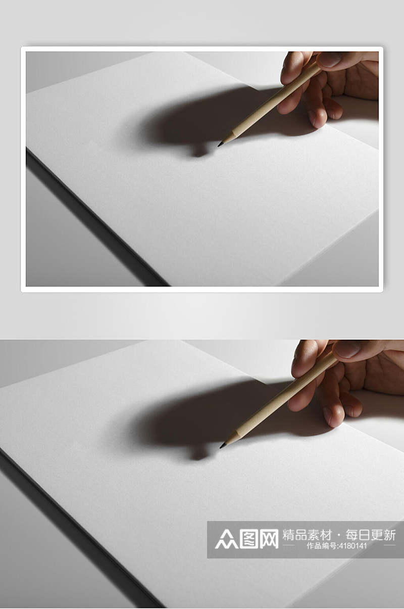 白色文具笔记本展示场景样机素材