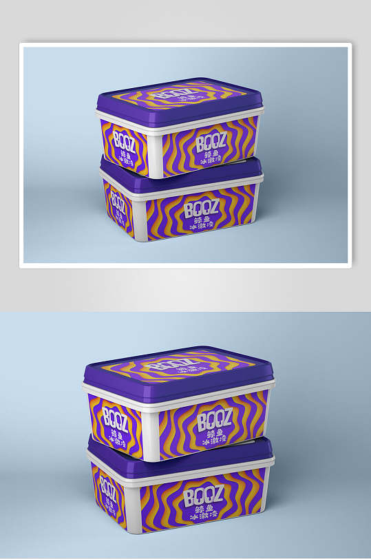唯美盒子鲸鱼冰淇淋食品包装展示样机