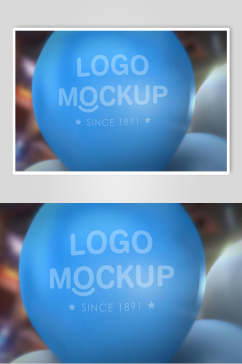 圆球品牌标志LOGO设计展示场景样机
