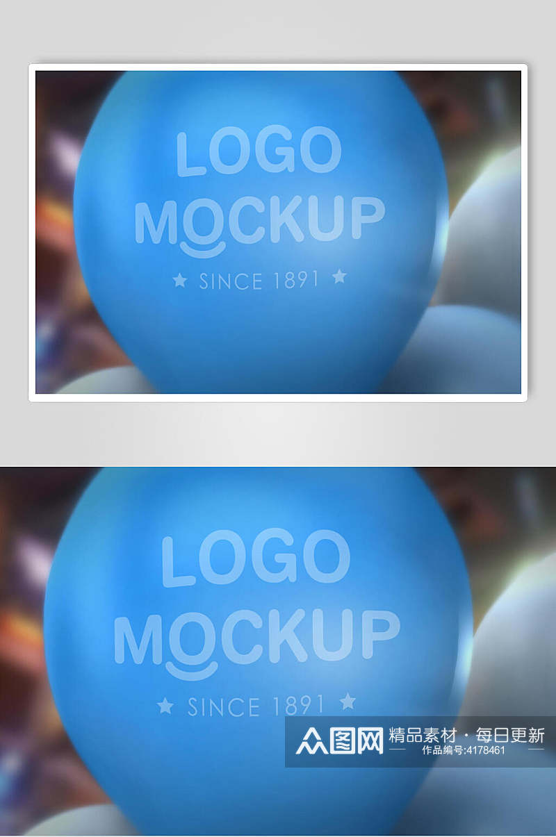 圆球品牌标志LOGO设计展示场景样机素材