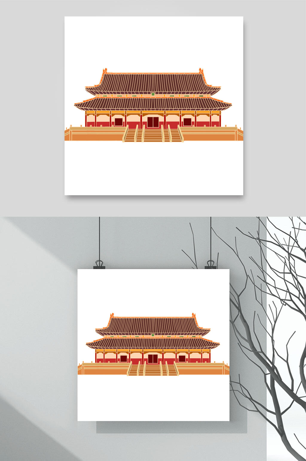 典雅故宫中秋节素材素材
