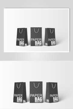 黑白购物袋手提袋设计展示场景样机