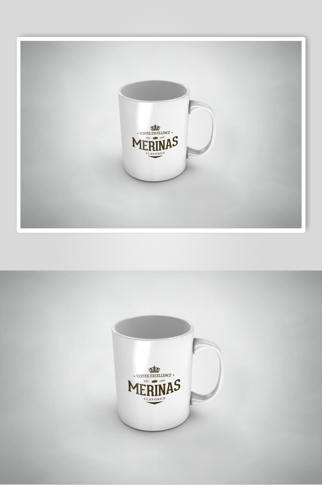 字母品牌标志LOGO杯子展示样机素材