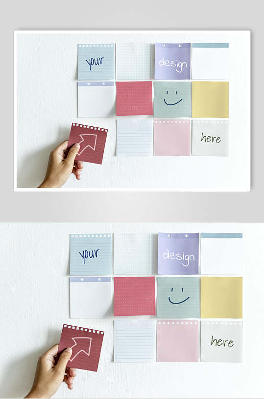多彩便利贴纸张样机