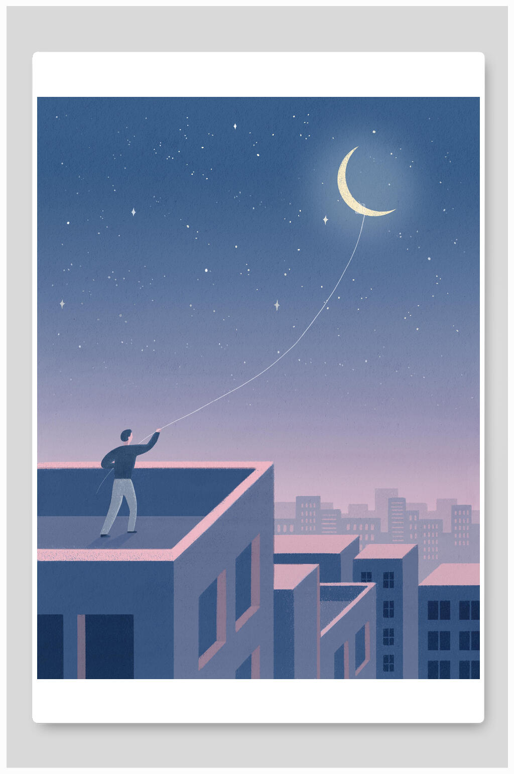 扁平唯美星空背景素材