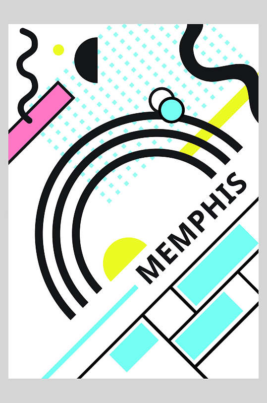 圆点线条简约个性色彩几何条纹海报