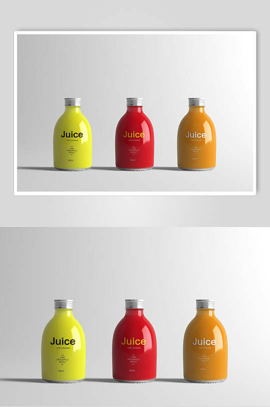 时尚瓶子果汁饮料包装袋瓶展示样机