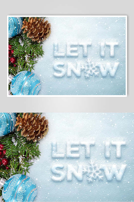 了体贴冰雪效果立体艺术字素材