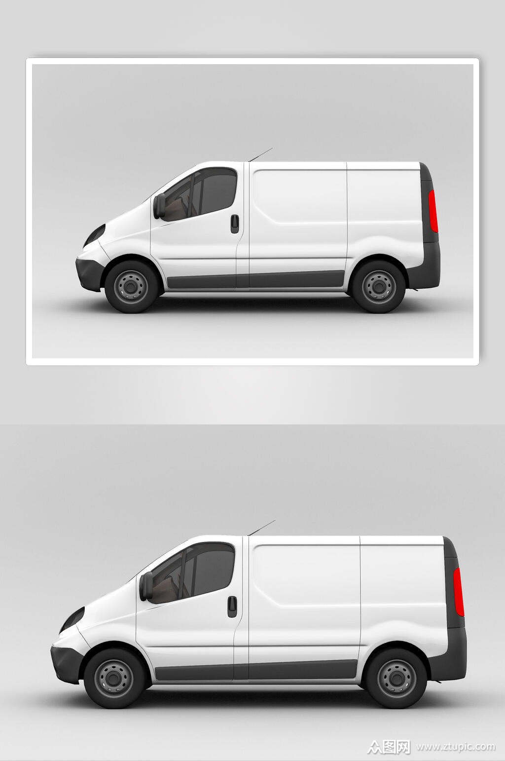 面包车商务车车身贴图展示场景样机素材