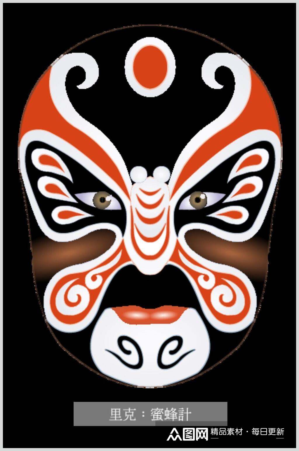 创意里克京剧脸谱人物矢量素材素材