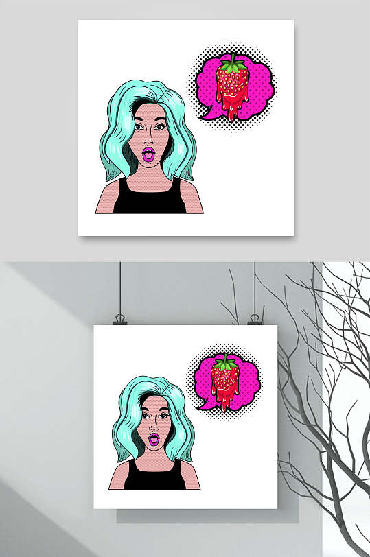 炫酷简约波普风格人物插画矢量素材