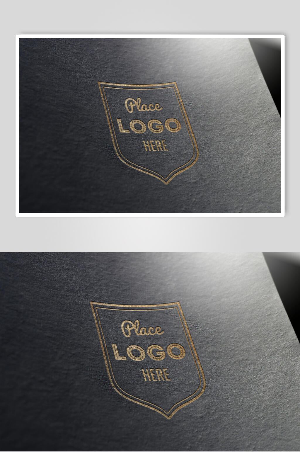 黑黄英文简约风标志LOGO展示样机素材
