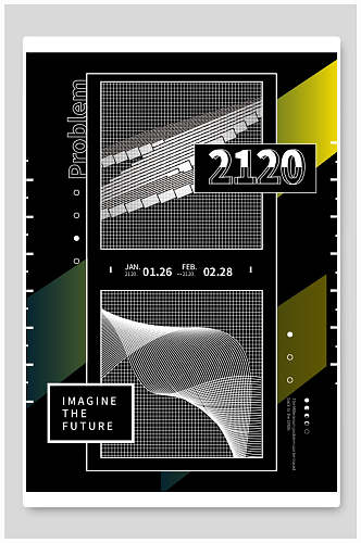 几何黑色线条海报