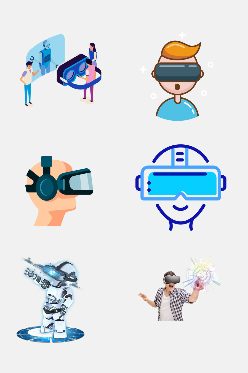 创意机器人VR眼镜免抠元素素材