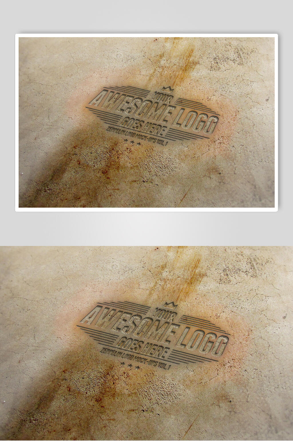 英文黄色简约风标志LOGO展示样机素材
