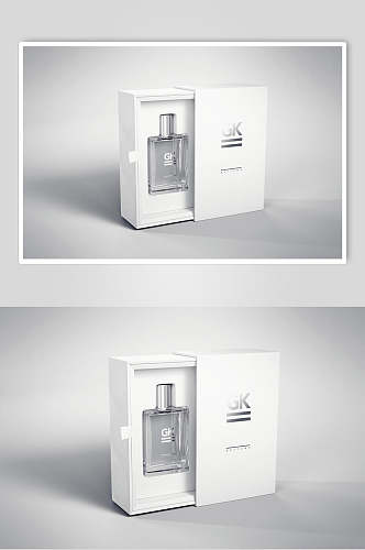 瓶子方形创意大气香水包装展示样机