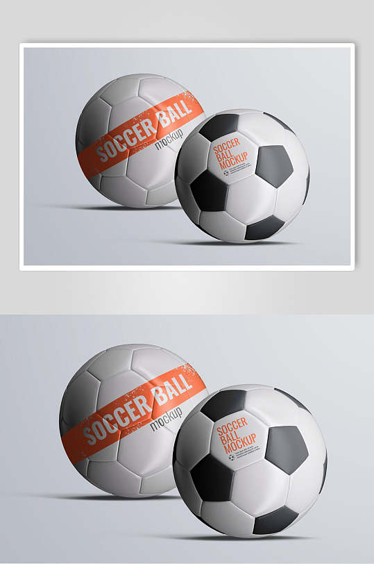 运动足球贴图样机