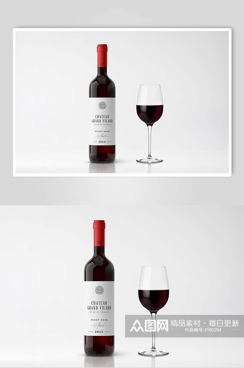 玻璃杯液体红红酒包装展示样机素材