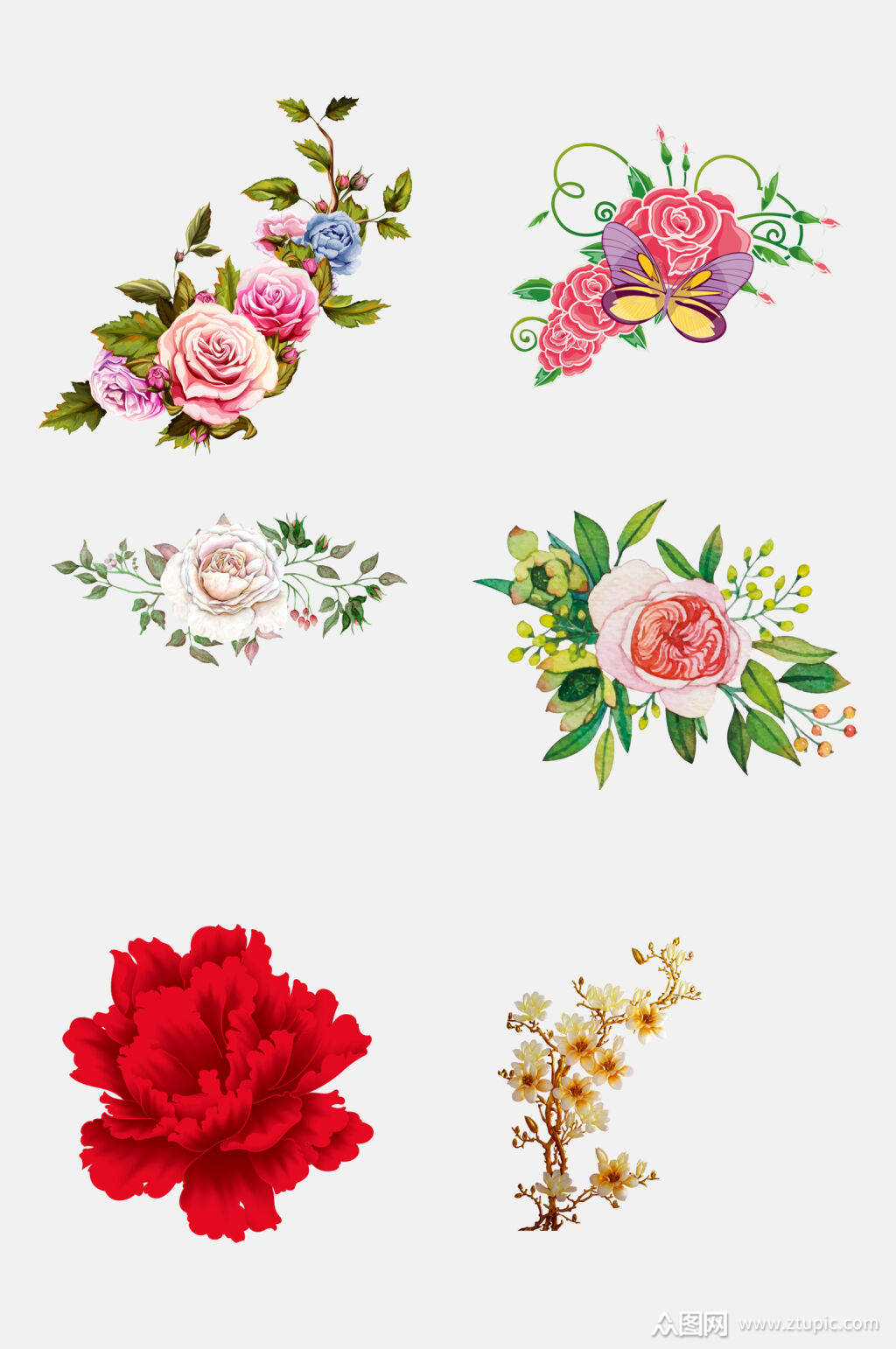 清新创意花朵植物花卉免抠设计素材素材