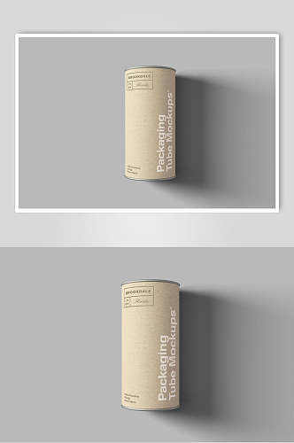 瓶子黄灰创意产品包装设计展示样机