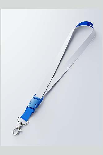 蓝色简约创意高端挂绳设计样机