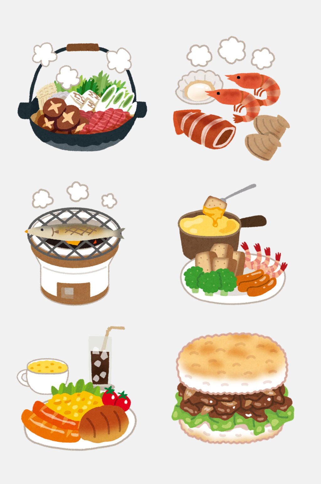 水彩叉烧牛排食物插画免抠素材素材