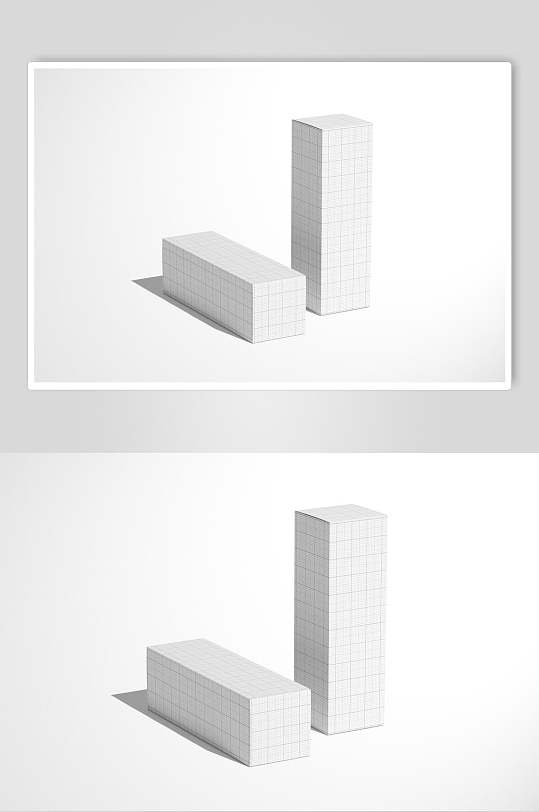 双式白底长方形纸盒样机