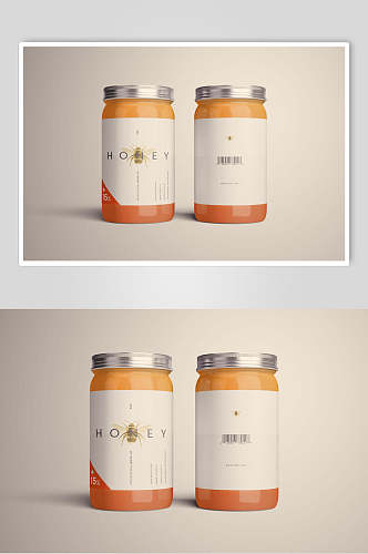 经典个性蜂蜜玻璃罐头包装展示样机