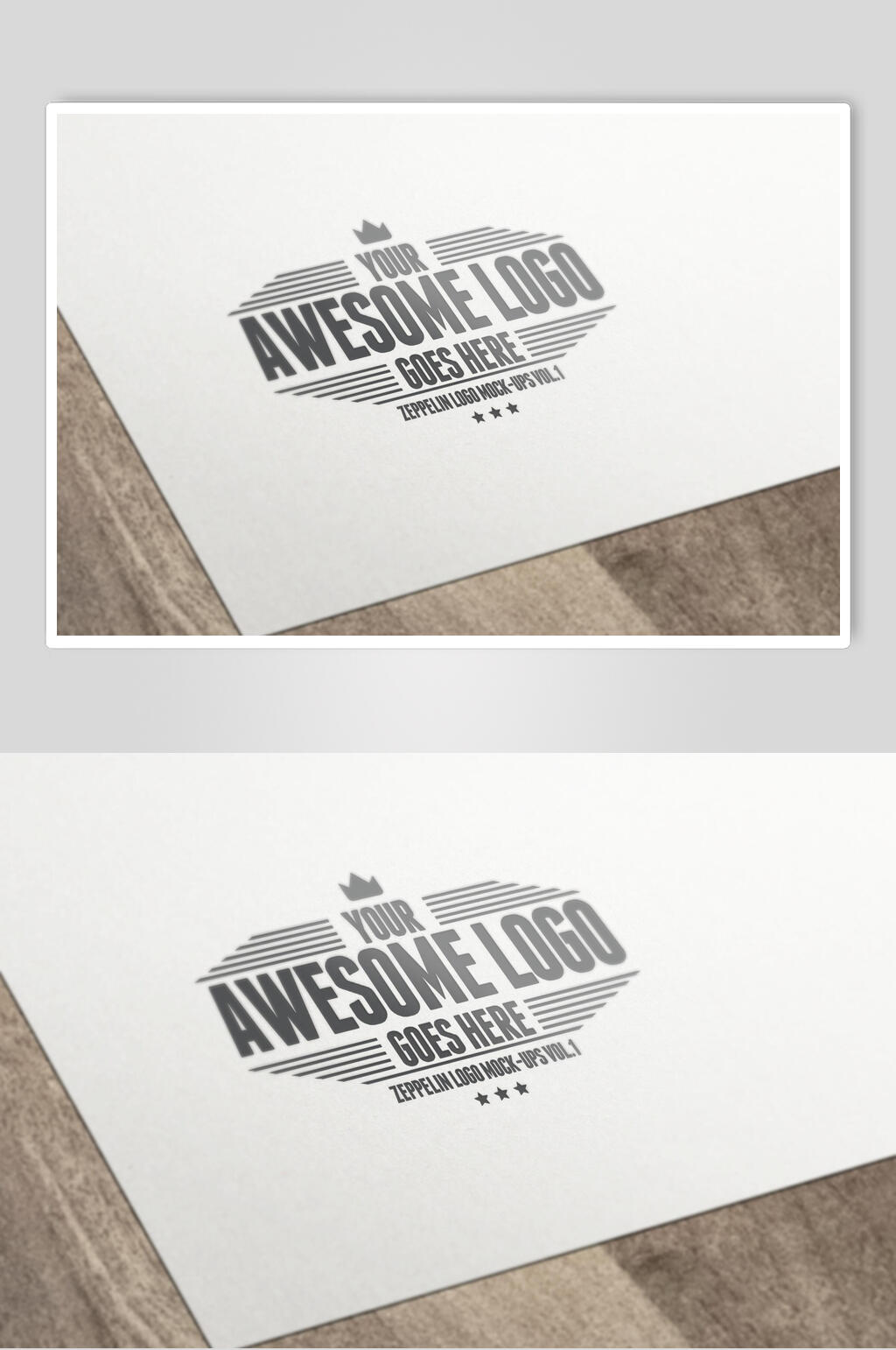 英文横线灰标志LOGO展示样机素材