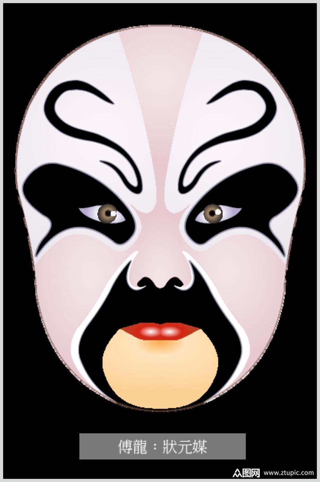 创意传龙京剧脸谱人物矢量素材