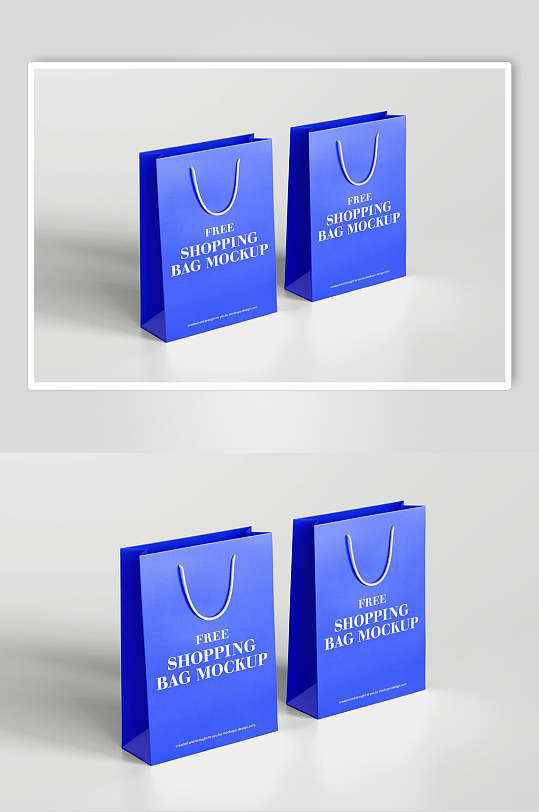 袋子蓝色创意高端广告牌宣传单样机