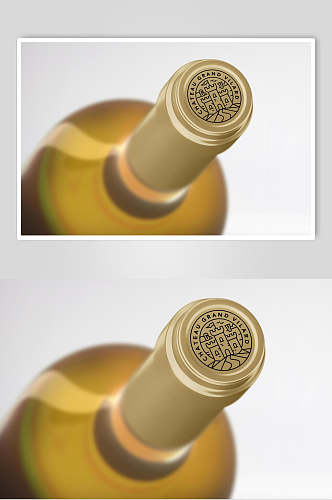 黄色瓶盖创意高端红酒包装展示样机