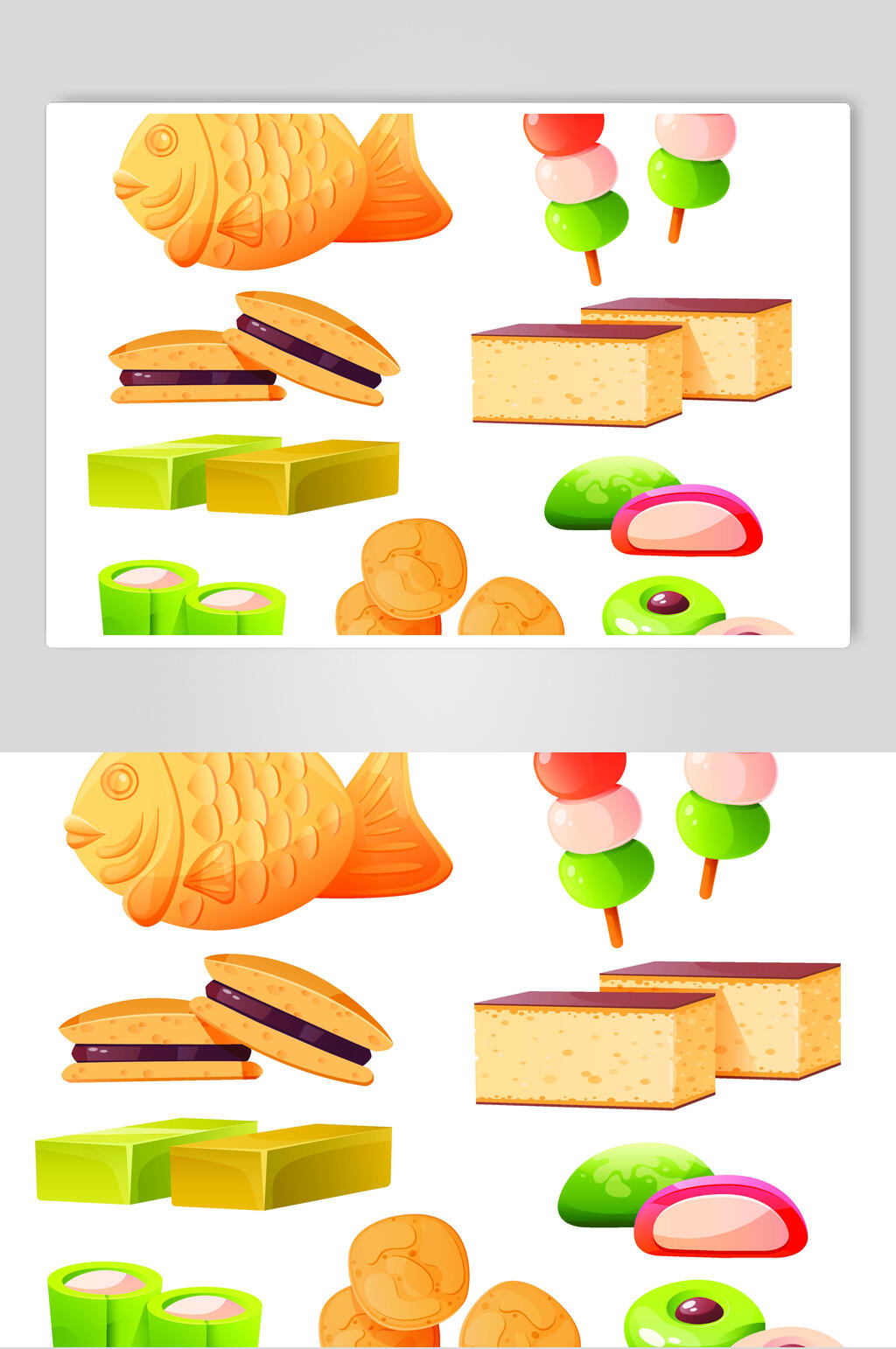 小清新鱼美食插画矢量素材素材