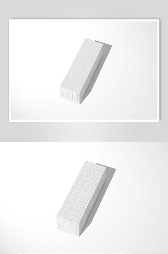 影子白底长方形纸盒样机