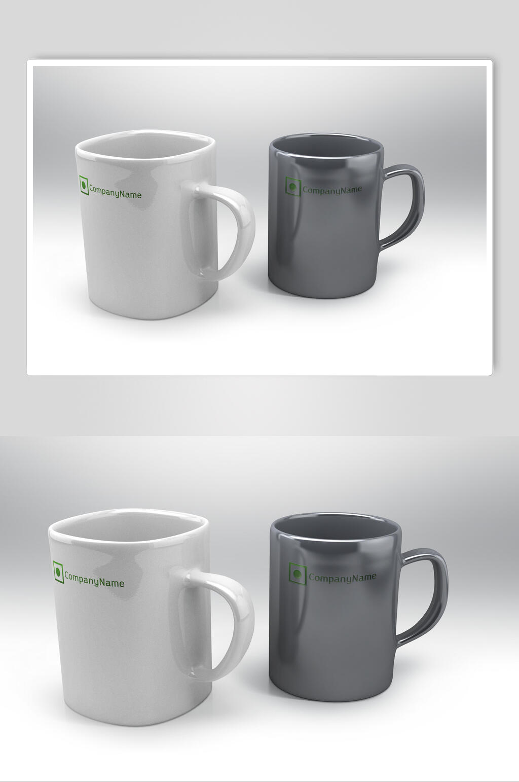 茶杯品牌标志LOGO灰展示样机素材