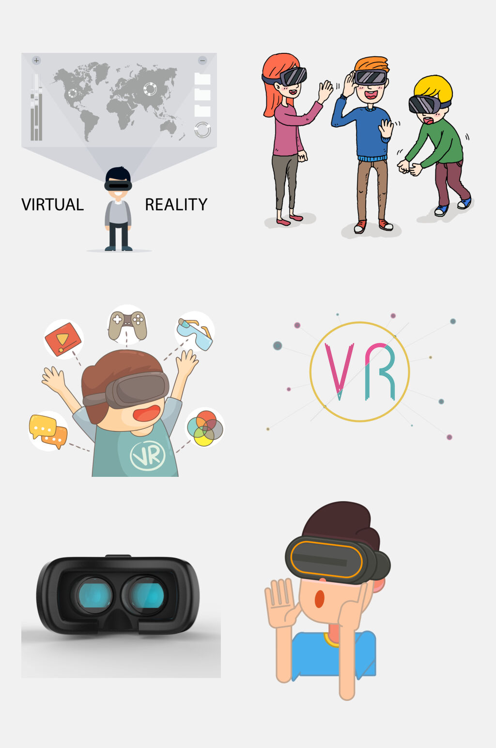创意卡通VR体验免抠素材素材
