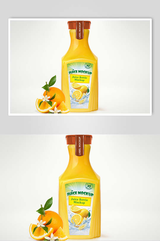 时尚瓶装橙汁果汁饮料包装袋瓶展示样机