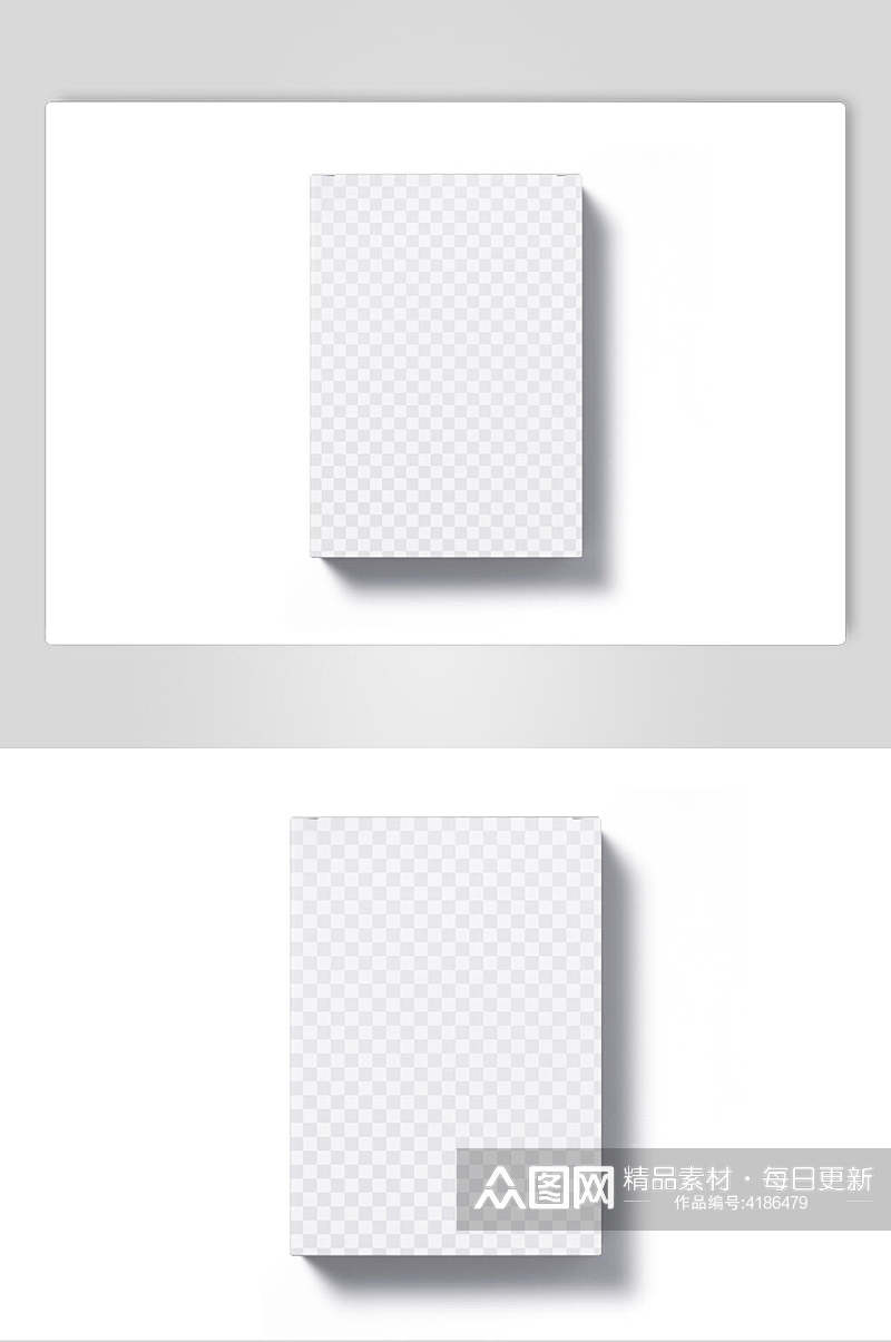灰白简约立体留白方形清新盒子样机素材