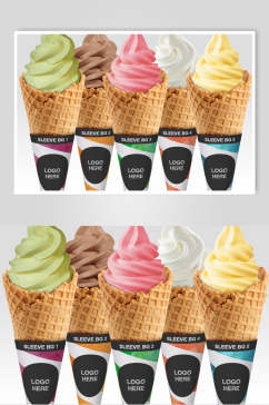 彩色英文创意冰淇淋包装设计样机