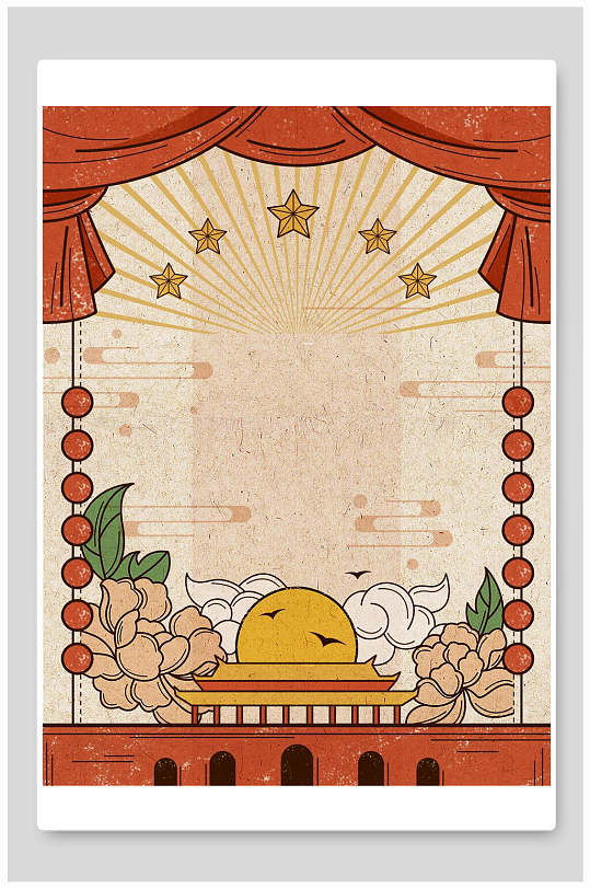 红色国庆节背景-众图网