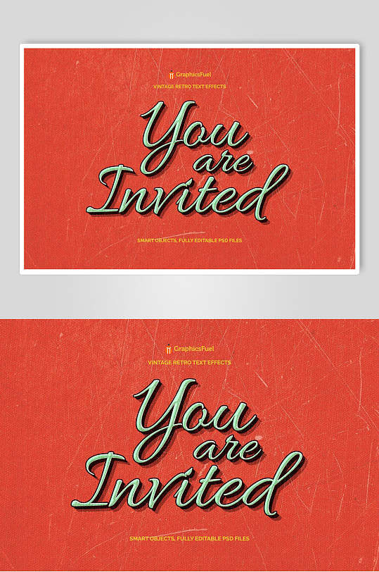 you复古效果立体字体素材