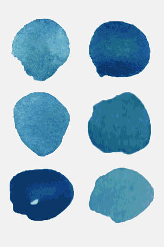 蓝色创意圆形抽象水彩背景元素