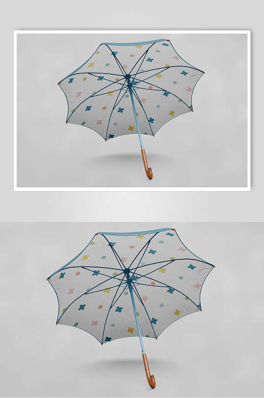 灰色背景炫酷创意大气雨伞设计样机