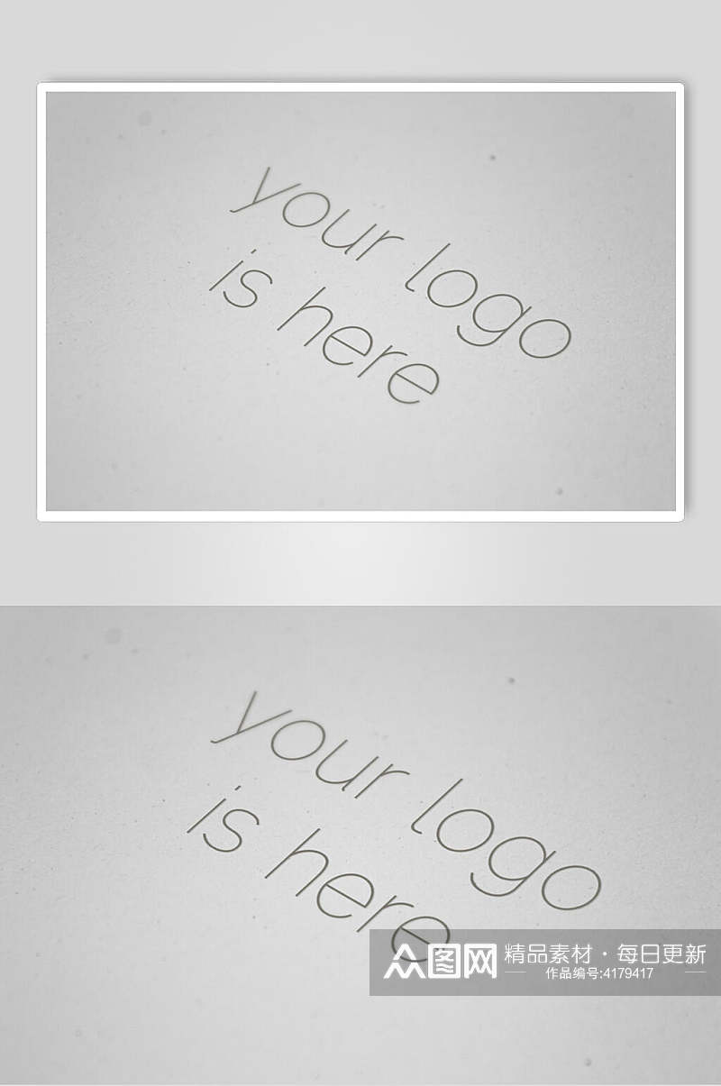英文灰色创意标志LOGO展示样机素材