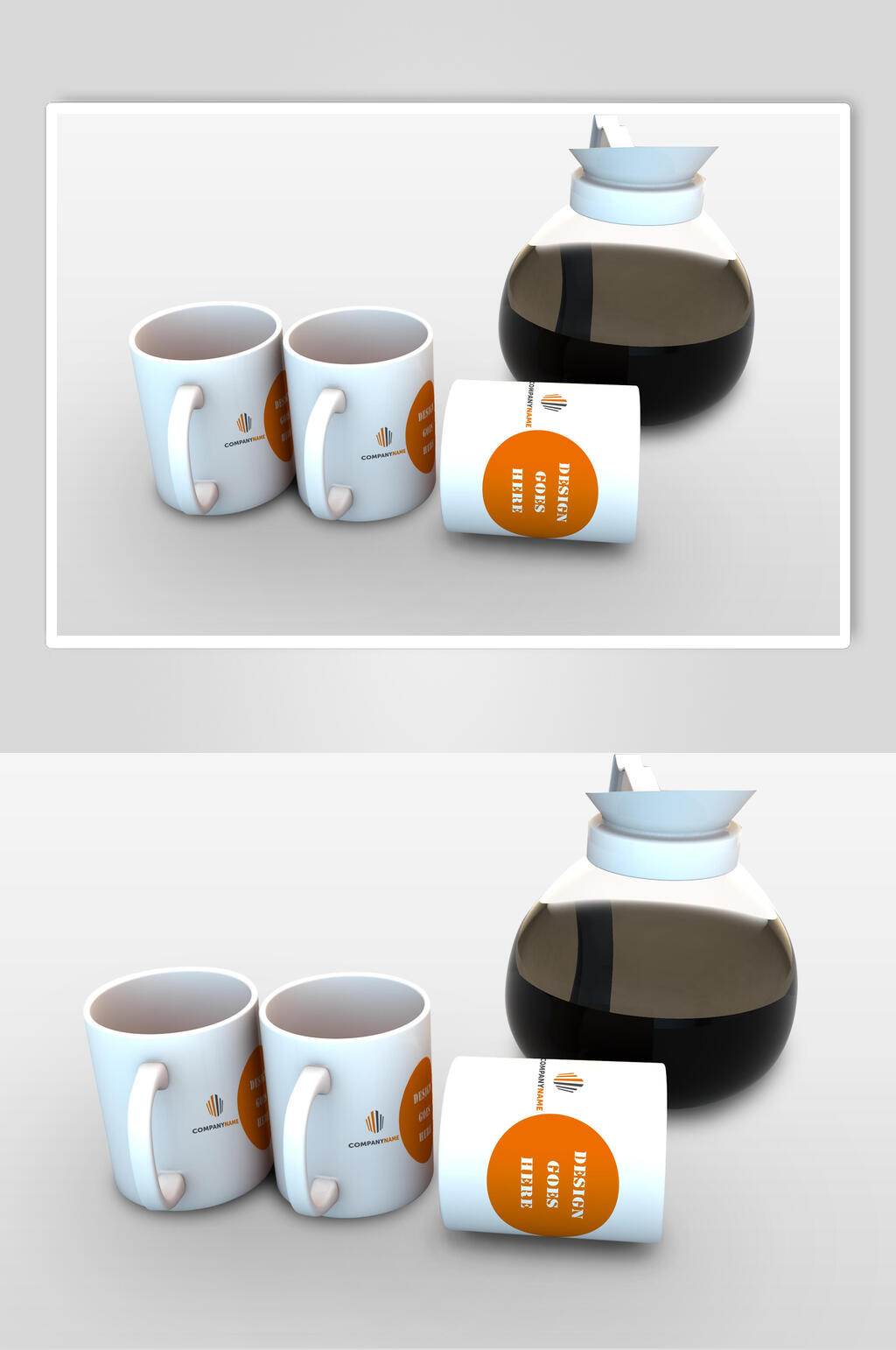橙色简约品牌标志LOGO杯子展示样机素材
