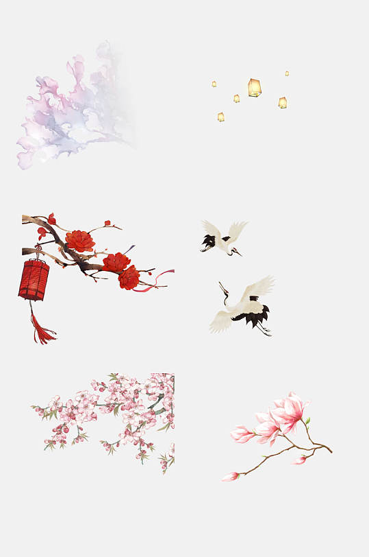 古风元素仙鹤图片-古风元素仙鹤素材下载-众图网