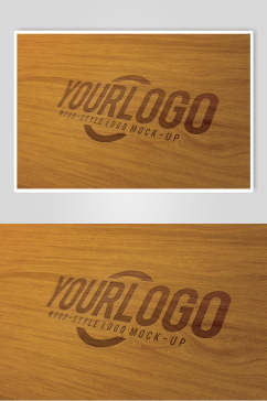 创意木板标志LOGO展示样机