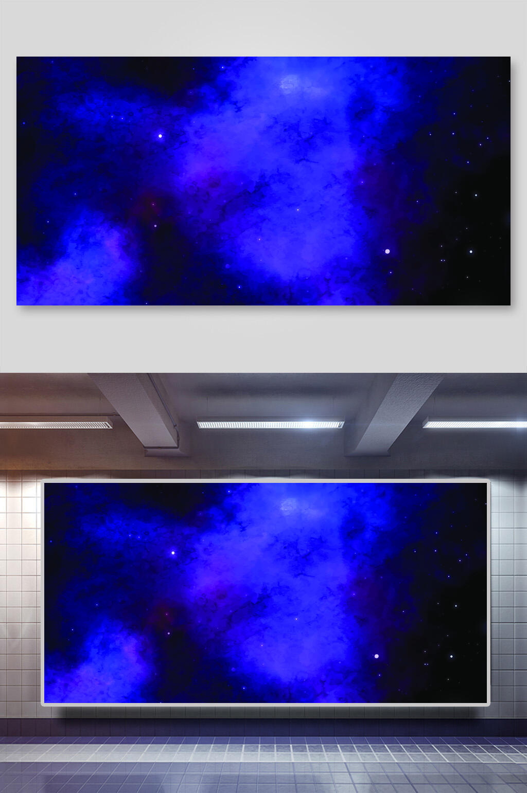 紫色星空星球矢量背景展板素材