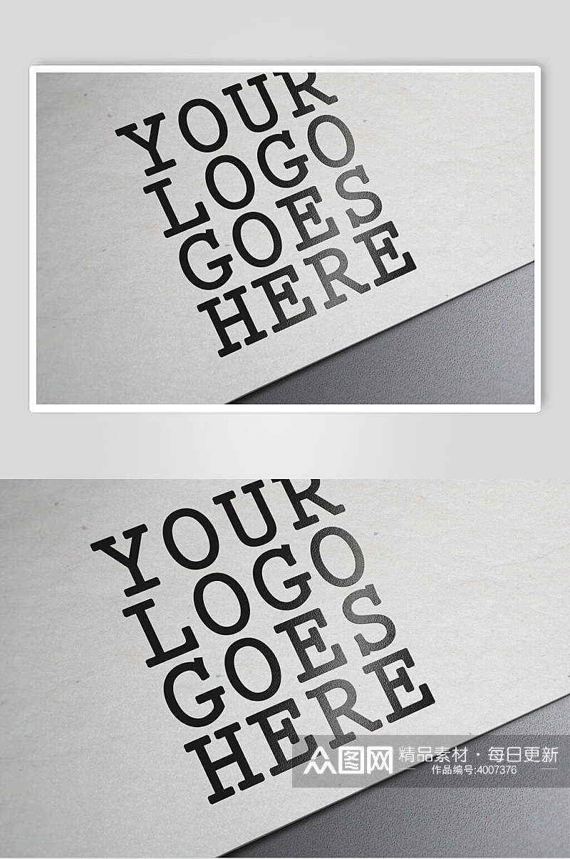 高端品牌LOGO纸张展示样机素材
